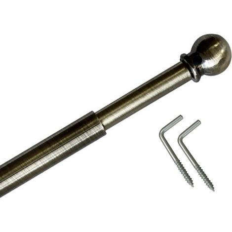 Secodir – Tringle à rideau extensible en métal acier – Longueur ajustable 30-50 cm – Fixation facile sur bois ou PVC – Pour petits rideaux et voilages