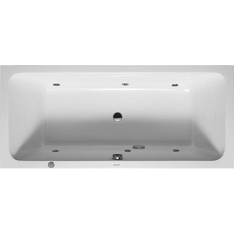 Baignoire Bain à remous rectangulaire D-CODE 150 l 180x80 blanc, 2 dossiers Jet Project