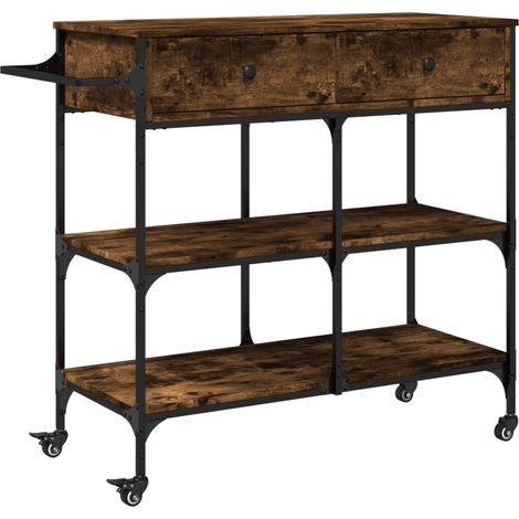Maison Exclusive - Carrello da Cucina Rovere Fumo 105x42x95 cm Legno Multistrato