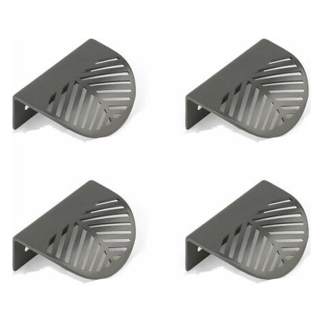 Lot de 4 poignées d'armoire en feuille en laiton noir poignées de meubles de cuisine tiroir unique poinçon gratuit en alliage de Zinc cuivre brossé (1/5)