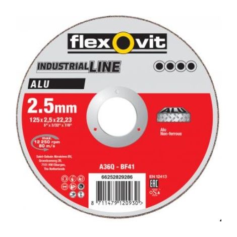 Meule à tronçonner INDUSTRIAL LINE - Ø 125 mm - Épaisseur 1 mm - FLEXOVIT