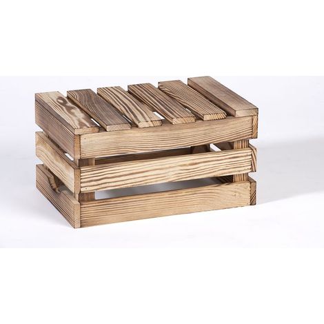 iWerk Holzkiste Geflammt S 34 x 23 x 18 cm Aufbewahrungsboxen (1/2)