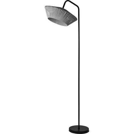 OSRAM Lampadaire DECOR Stripes E27 Gris foncé, Lampadaire en métal et textile polyester pour salon (1/5)