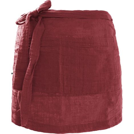 Tablier serveur Gaze de coton 45x80 GAIA coloris Rouge Lie de vin (1/5)