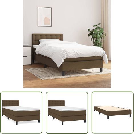 The Living Store Boxspringbett mit Matratze Dunkelbraun 90x200 cm Stoff - Boxspringbett - Doppelbett - Bettenrahmen - Schlafsystem - Lattenrost (1/5)