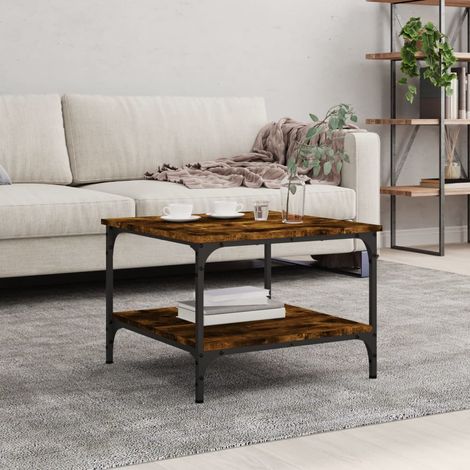 Table basse chêne fumé 55x55x40 cm bois d'ingénierie vidaXL