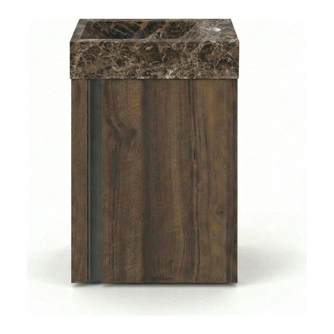 Saniclass Chaci Ensemble lave-mains - 40x65cm - 1 porte - 1 trou de robinet - droit - lave-mains dark emporador - noyer