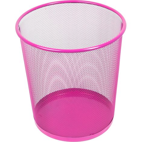 Corbeille à Papier en Treillis Métallique  Poubelle de Bureau Poubelle à Papier  Parfait pour la Maison, le Bureau ou L'école, 12 L  Rose