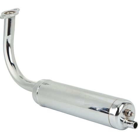 Pot d'échappement 40 mm pour motos de 49 à 80 cm³, finition anodisée, compatible avec vélos électriques et motos de 26 et 28 pouces (argenté). (1/5)