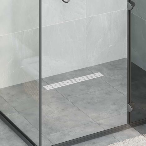 vidaXL  Shower Drain Line Design with 360° Siphon  Silver 50 cm