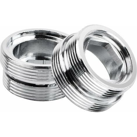 2 Pcs Adaptateur de Robinet Filetage Mâle, Connecteur Aérateur de Robinet en Métal, Adaptateur Métallique Aluminium pour Cuisine Robinet Adaptateur Purificateur d'Eau (M20-M22), (1/5)
