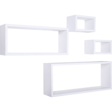 Rechteckiger 4er set wandregal mod. Merlino farbe weiss