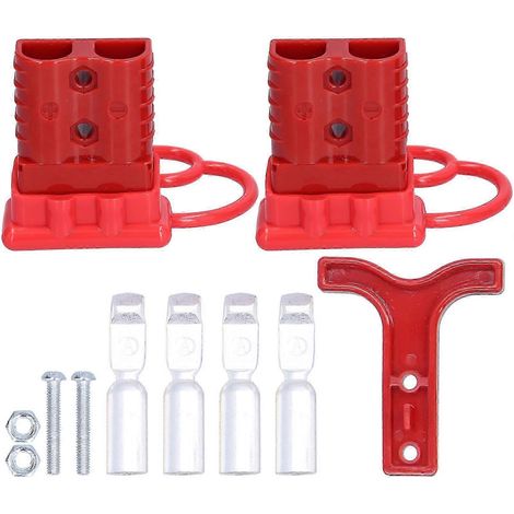 Connecteur Batterie 120A 600V Rouge, Fiche Rapide Robustesse Légère, Déconnexion Instantanée pour Systèmes Électriques, Connecteur Débrochable Haute Durabilité (1/5)