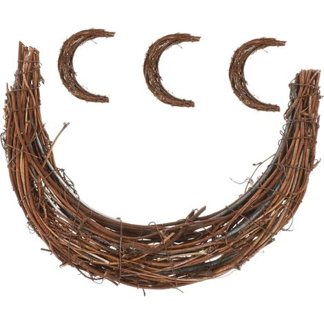 Couronne de Rotin de Lune, Faite la Main, 4 Pièces, Flexible et Décorative, pour Décoration Intérieure et Mariage Champêtre (1/5)