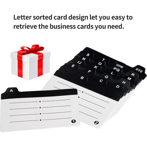 Porte-cartes de visite/boîte de rangement grande capacité JIELISI, pince à cartes de visite, porte-cartes, classement alphabétique, design élégant, capacité de 500 cartes. (1/3)