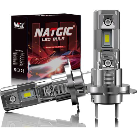 H7 LED Bulbs, 1:1 Size Design 6000K White Light 80W, H7/H18 LED Headlight Bulb, Plug and Play, Fog Lights 16000LM 300% Ultra Bright, Pack of 2, No Fan (1/5)