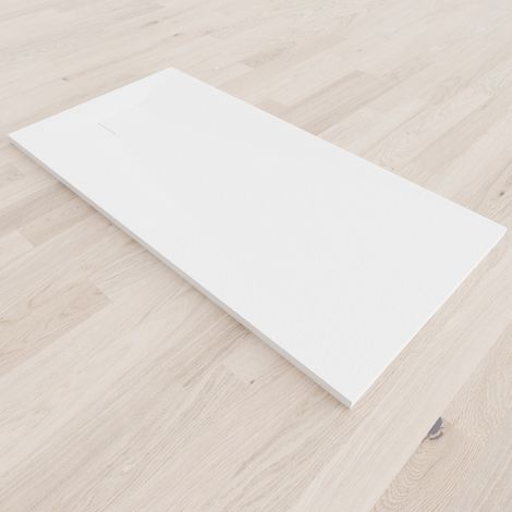 i-flair weiße SMC Duschwanne – 26 mm flach inkl. Ablaufgarnitur mit Deckel 180x80 cm