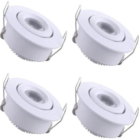 4 Mini Spot Encastrable LED Plafond Spot encastr Lampe 1W Blanc Chaud 3000K pour VitrinePlafondCuisinePlacardDIY clairage YYV (1/4)