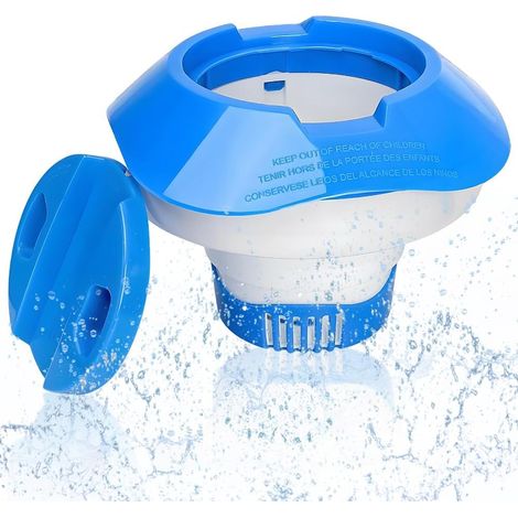 7 Pouces Distributeur de Chlore Flottant, Diffuseur Chlore Piscine, Flotteur Chlore Piscine, Flotteur Piscine Chlore Pliable, pour Piscines, Bains à Remous, Spas, Fontaines, Aquariums (1/5)