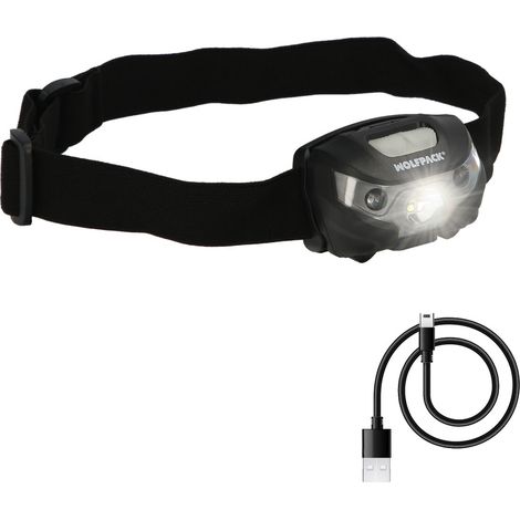 WOLFPACK LINEA PROFESSIONALE Torcia LED Lampada frontale al litio Usb Ricaricabile. 3 modalità di luce. 120 LUM. Sensore di accensione e spegnimento. (1/5)