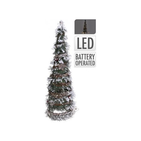 Árbol de Navidad de ratán con 30 luces LED - 60 cm