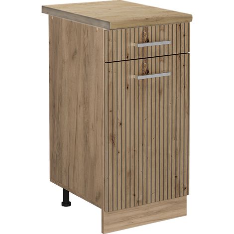 Mobiletto base per cucina R-Line, Rovere artigianale, 40 cm , PL Rovere, Vicco