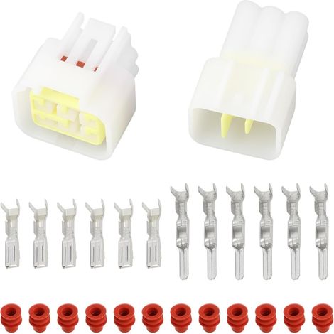 Lot de 2 connecteurs électriques étanches à 6 broches 6187-6561 6180-6771 pour voiture, moto, VTT, UTV, scooter, camion (1/5)