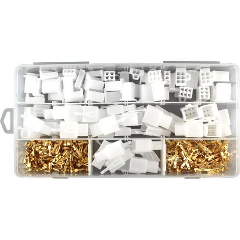 Kit de 380 connecteurs 2,8 mm en laiton avec boîte ABS, assortiment pour câblage électrique