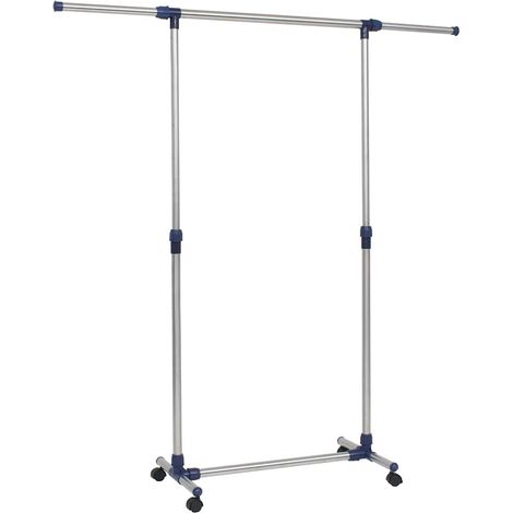 Portant à vêtements réglable sur roulettes Acier inoxydable Argent et violet 150x44x165 cm (1/4)
