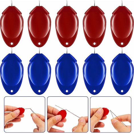 10 Pièces Enfile-Aiguilles pour Couture à Main, Boucle de Fil en Plastique DIY Enfileur Simple Outil de Couture de Travail Manuel Machine Auto-Filetage Feuille de Ligne d'Usure d'Aiguille Ephé