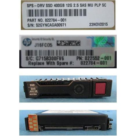 SSD HP Enterprise de 400 GB y 2,5" con conexión en caliente, 822784-001