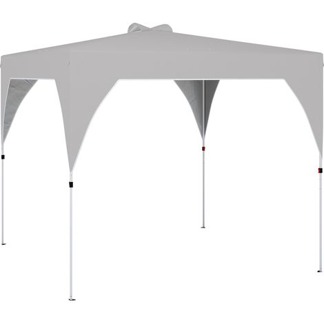 Gazebo Pieghevole 296x296x270 cm con Prese d'Aria Sacchi di Sabbia e Borsa in Tessuto Oxford e Metallo Grigio Scuro (1/5)