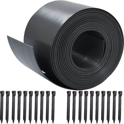 Bordes para paisajismo, cercas con púas, bordes de césped, tiras de separación de polietileno, cualquier curva, retenedor de agua (1/5)