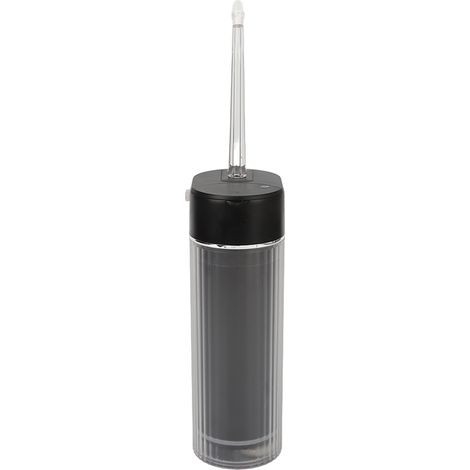 Hydropulseur dentaire sans fil rechargeable et étanche, en résine douce, noir (1/5)