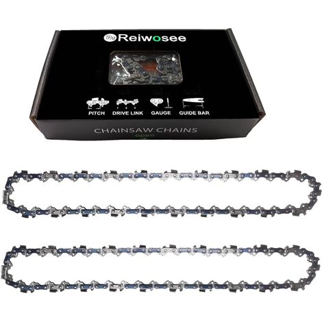 Lot de 2 Chaînes de Élagueuse sur Perche pour Guide-Chaîne de 10" (25 cm), 3/8", Jauge de la chaîne 0.05" (1.3mm) 40DL, accessoires de scie universelle Longueur 37cm Chainsaw Chain (1/5)