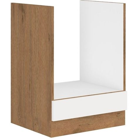 Vigo Herdunterschrank 60 Eiche Lancelot Weiß Hochglanz Küchenzeile Küchenblock (1/3)