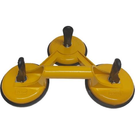 MANIGLIA TRIPLA VENTOSA PER SOLLEVARE LASTRE VETRO SPECCHIO PORTATA 140KG (1/5)