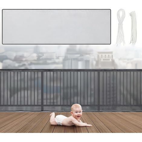 Protection Enfant 300 79 cm Maille Epaisse Balustrade Escalier Filet de Protection Enfant Filet Protection Escalier Avec Cordon en Nylon et Longue Sangle à Boucle (1/5)