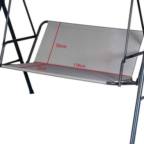 Housse Rechange Balancelle Jardin, Tissu Oxford 600D, Universelle, 138x50x50 cm, Gris (1/2)