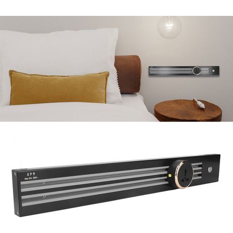 Prise murale sur rail mobile, multiprise encastrée, rail de 60 cm avec 3 adaptateurs, adaptateur universel 250 V CA / 8 000 W / 32 A x3 (1/5)