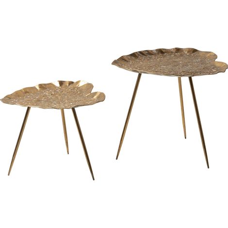 Set mit 2 goldenen Metalltischen 61X59X52 51X49X41 cm (1/5)