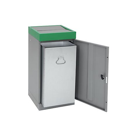 Recipiente con puerta batiente para separar materiales  suelto 