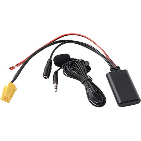 Ersatz-6-Pin-ISO-AUX-Autoradioadapter, kompatibel mit den Modellen Bravo, Panda und Punto, mit 3,5-mm-Audiokabel und 5.0-Mikrofon.