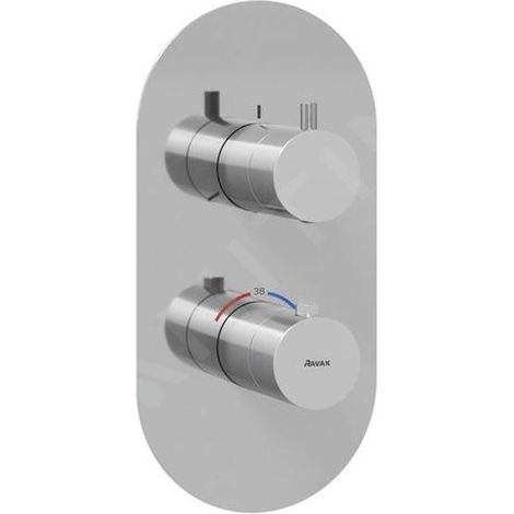 Ravak Espirit - Mitigeur thermostatique pour 3 appareils, encastré, chromé X070209 (1/3)