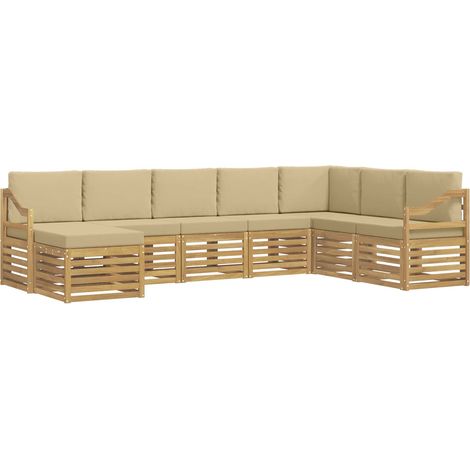 Conjunto de sofás de exterior 8 pcs y Beige 304 x 185,5 x 73 cm vidaXL
