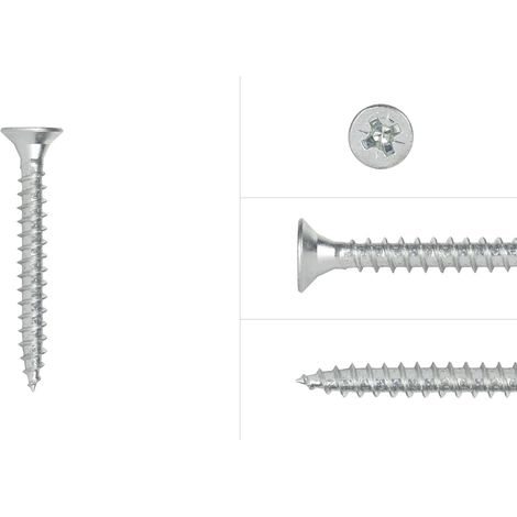 Spanplattenschrauben Verzinkt 4,5 x 50 mm Pozidrive Vollgewinde -