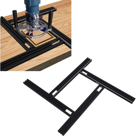 GARRYFIZH Kit de Jonction pour Guide Coulissant - ‌Rail de Sciage‌ 500mm Ajustable pour Scie Circulaire Electrique et Défonceuse ‌Bricolage Pro‌