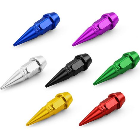 Valves et bouchons de valve personnalisés en forme de balle pour vélos, motos et voitures - alliage d'aluminium - rouge (1/4)