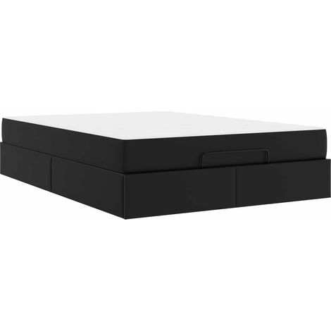 Maison Exclusive - Struttura letto con materasso Altro 2 pcs Nero PVC