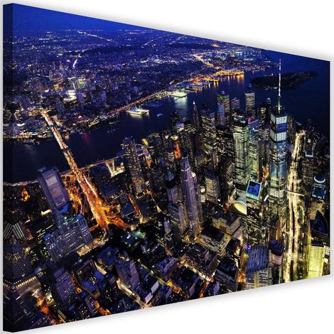 Tableau sur toile New York at Night Ville 60x40 (1/5)